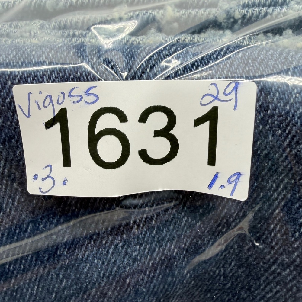 NWT Vigoss Marley Flare Jeans Womens 29 Mid Rise Raw Hem Blue Denim Boho Pintuck - Picture 12 of 12